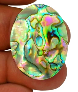 38 CT 100% NATURAL AMMOLITA FUEGO ABULÓN CABUJÓN OVALADO PIEDRA PRECIOSA BL-229 - Imagen 1 de 5