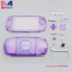 PSP 3000 Replacement Full Housing Shell Case Cover with Buttons For Sony Clear - Picture 1 of 4