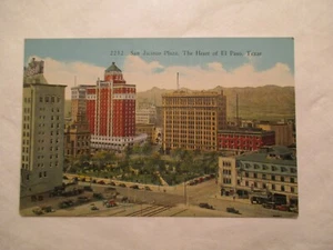 Cartolina El Paso Texas San Jacinto Plaza TX - Foto 1 di 2