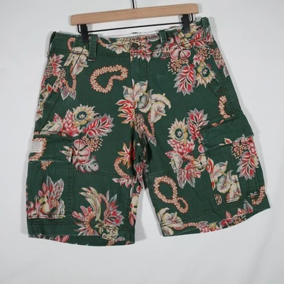 Denim & Supply Ralph Lauren Shorts Mens 33 Green Floral Hawaiian Beach Tropical - Image 1 of 4