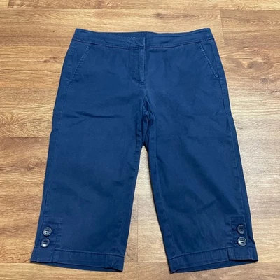 Pantalones Cortos Talbots Sólidos Azul Marino Empujador de Pedales Talla 6P Pequeños Elásticos Capris Foto 1 de 4