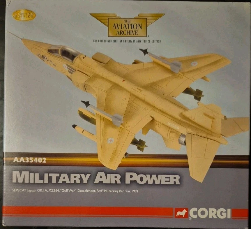 Corgi Aviation SEPECAT Jaguar GR.I A "Gulf War" Detachment RAF Muharraq AA35402 - Image 1 of 4