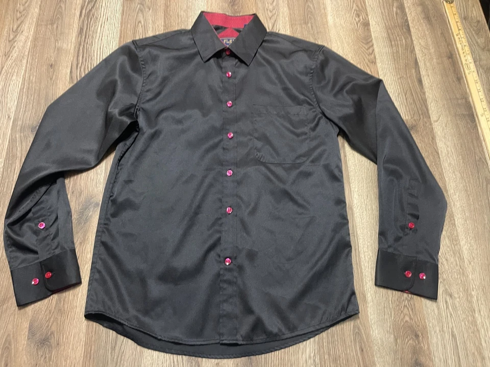 Flex Luxury Shirt, Men's Size Small, Black, Long Sleeve, Button Up Shirt - Image 1 of 4