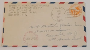Navy 115 FPO (Atlantic Theater) Aviation Radioman 2nd Class 1944 WW2 censored - Picture 1 of 2