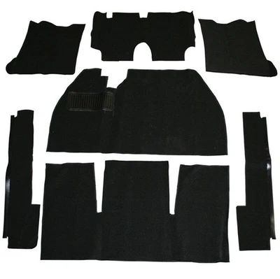 Kit de alfombra Empi 3911 negro 7 piezas VW Bug/Escarabajo 1969-1972, sin reposapiés Foto 1 de 3