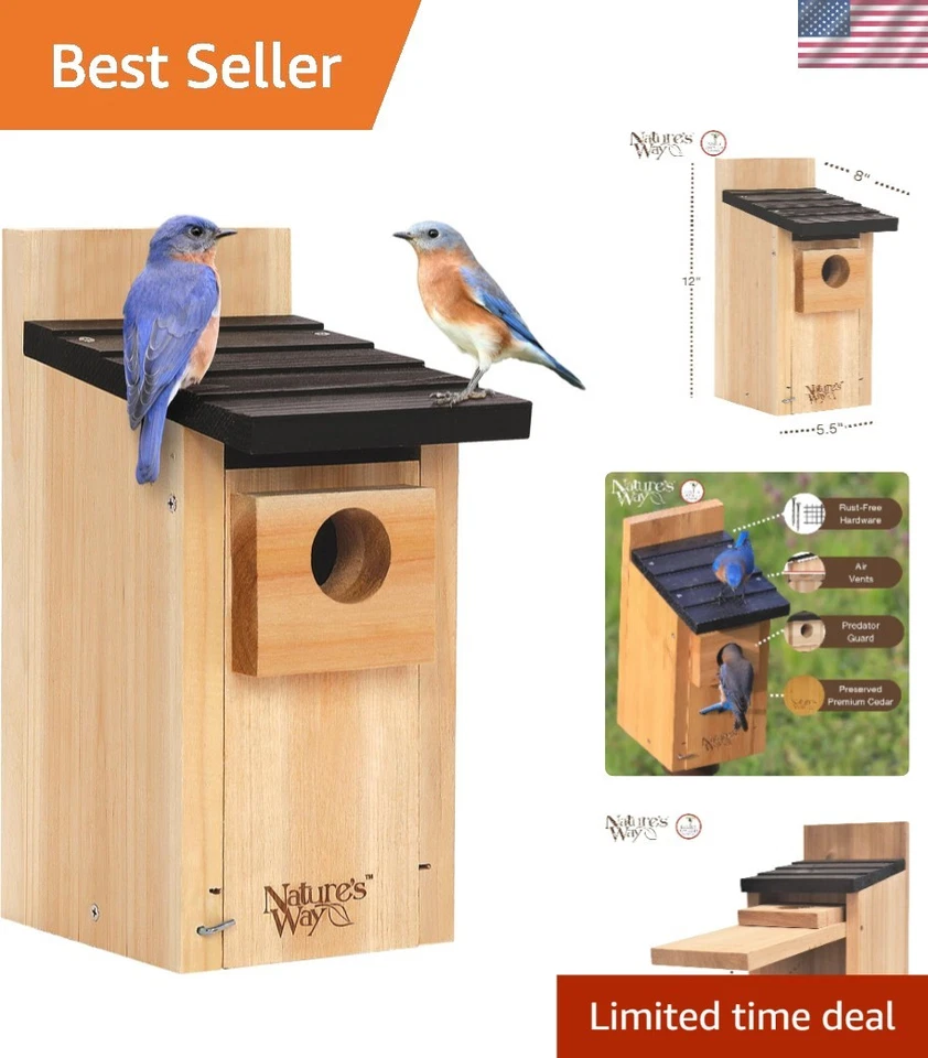 Casa Bluebird de cedro duradera con herrajes de acero inoxidable y respiraderos de aire - 12"" Foto 1 de 4