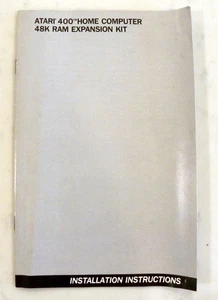 ATARI 400 48K RAM Expansion Kit Manual 800/1200XL/800XL/XF551/810/130XE/65XE/820 - Picture 1 of 3