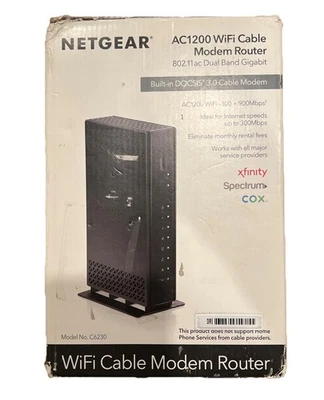 NETGEAR Cable Modem with Built-in WiFi Router (C6230) -AC1200 WiFi Speed DOCSIS - Image 1 of 4