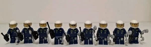 Lego 9 Police Assorted Minifigures Lot W Radio & Cuffs Flight Suit Badge Pattern - Picture 1 of 6