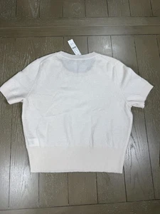J.Crew Kaschmir Pullover Damen Medium Elfenbein Kurzarm Rundhalsausschnitt NA6285 Oberteil - Bild 1 von 9