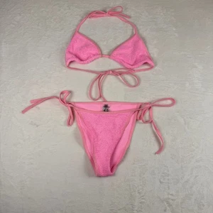 Hunza G One Size Rosa Crinkle Bikini Set Bindeband Neckholder Badeanzug Trendy Sommer - Bild 1 von 9