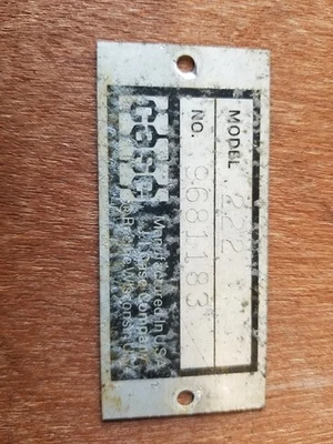 Placa de identificación para tractor de césped Case 222 cortacésped Ingersoll (107) Foto 1 de 2