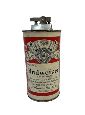 Budweiser Vintage Lager Style Steel Beer Can Cigarette Lighter Used Untested - Image 1 of 4