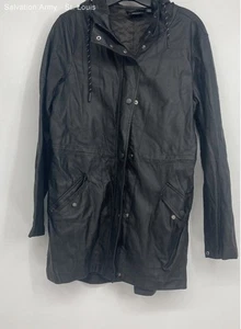 Vero Moda Womens Black Long Sleeve Full Zip Hooded Rain Jacket Size Small - Picture 1 of 6