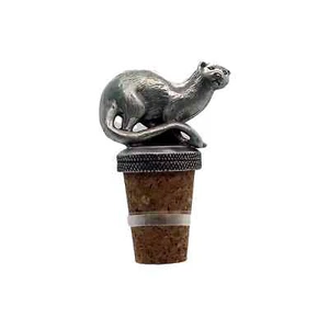 Otter Crafted Pewter Bottle Stopper / Wine Saver  - Picture 1 of 3