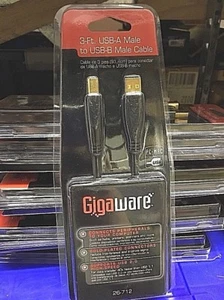 GIGAWARE 3FT USB-A MALE TO USB-B MALE CABLE 26-712 - Picture 1 of 4