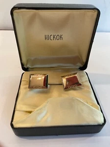 Vintage HICKOK U.S.A. Gold colored CUFFLINKS Groomsmen gift, formal - Picture 1 of 2