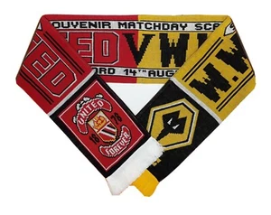 Manchester United v Wolverhampton Wanderers Half & Half Matchday Football Scarf - Picture 1 of 7