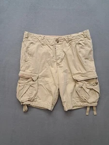 Vintage Abercrombie & Fitch Adirondacks Beige Cargo Shorts Mens 33 Button Fly - Picture 1 of 8
