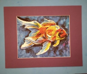 Impresión de imagen de un pez dorado de lujo muy colorido de 11" x 14" mate de 8" x 10" - Imagen 1 de 3