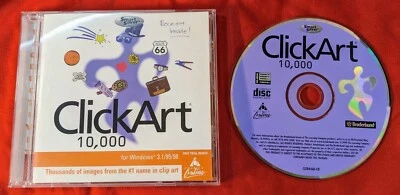 ClickArt 10,000 Clip Art CD by Broderbund - Bitmap Images Vector Fonts Cartoons - Image 1 of 3