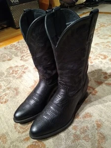 TWISTED X BLACK BULL HIDE LEATHER ROUND TOE COWBOY WORK BOOTS #MWT0007 MEN'S 11D - Picture 1 of 12