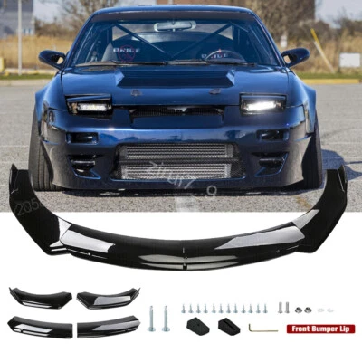 Gloss Black Front Bumper Lip Spoiler Splitter Body For Nissan 240sx S14 95 - 96 Foto 1 de 4
