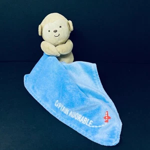 Carters Child Of Mine Captain Adorable Monkey Plush Blue Lovey Blanket Rattle - Picture 1 of 8