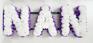 NAN Artificial Silk Funeral Flower Tribute Wreath Memorial White Flowers - Picture 1 of 2