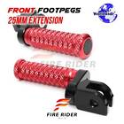 25Mm Lowered Red Front Footpegs Pole For Z750 S R 05 06 07 08 09 10 11 12 13