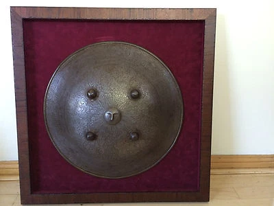 SEHR SELTENES, ALTES antikes Indopersisches graviertes Sonnenkrieg Dhal Schild - Bild 1 von 4