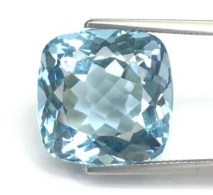 23.72CTS  Aquamarine Hydrothermal Quartz | Synthetic |Size: 18X18.20mm - Picture 1 of 3
