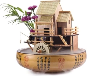 Lifegard Aquatics 10" Bamboo House Fountain with Decorative Pot, Plant Holder - Picture 1 of 5