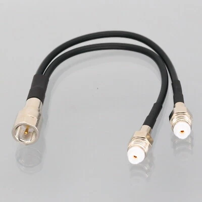 splitter Antenna combine cable 1x FME Male to 2x Y type FME Female RG174 6inchs - Image 1 of 4