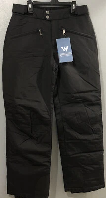 "Pantalones de nieve aislados de tobogán negros White Sierra para mujer talla pequeña cintura 26-30""" Foto 1 de 4