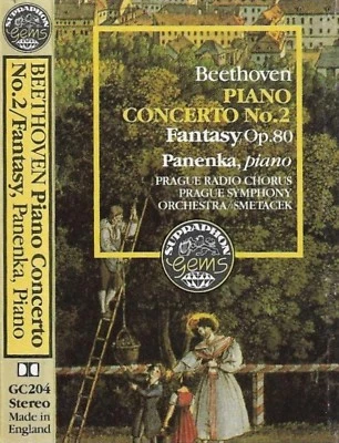 BEETHOVEN PIANO CONCERTO 2 / FANTASY CASSETTE ALBUM Jan Panenka Prague symphony  - Image 1 of 4