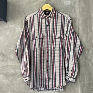 Vintage 90s Ralph Lauren Double RL RRL Mens Heavy Plaid Flannel Work Shirt - Picture 1 of 10