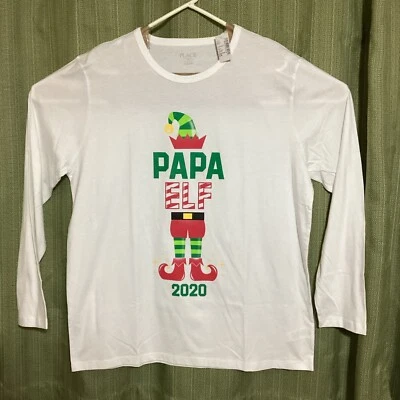Camisa de Navidad para hombre talla L manga larga papá elfo "2020" nueva con etiquetas TheChildren's Place Foto 1 de 4