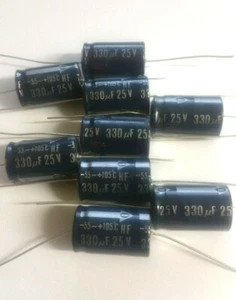 10pcs 330uF 25V HF Panasonic Japan AUDIO Series Hi-Fi Electrolytic Capacitors - Picture 1 of 1