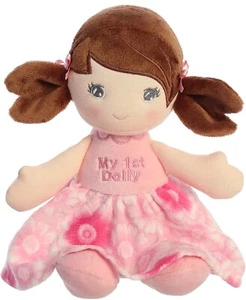 ebba - Dolls - 12" First Doll Brunette Elegant Baby Stuffed Doll - Picture 1 of 8