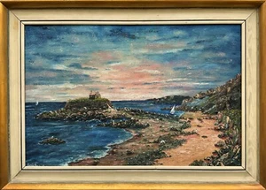 Bahía de Aberffraw, Gales - Una fina pintura al óleo impresionista galesa vintage - Imagen 1 de 12