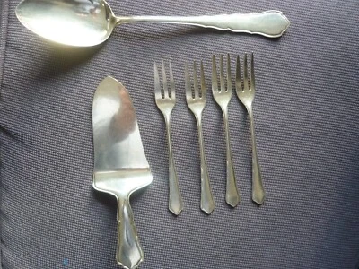WMF Alt Chippendale 2100 6-teilig 4x Gabel 1x Tortenheber 1x Vorleger Löffel TOP - Bild 1 von 4