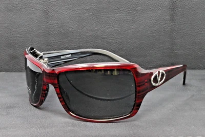 Valentino Sunglasses Women's Wrap Red Plastic 63-16-120 Grey Lens 5490/S-5G0 - Image 1 of 4