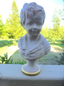 Vintage Bust Victorian Young Boy Antique White Borghese Gallery Label Grand Tour - Picture 1 of 12