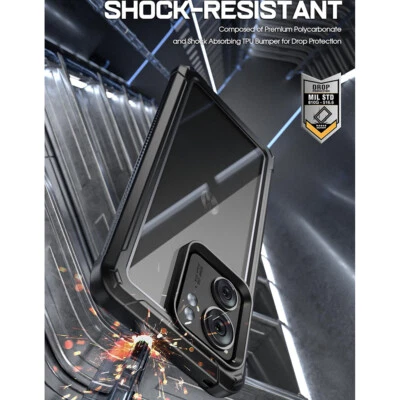 For Motorola Moto Edge 2023 Case Full Body Hybrid Shockproof Bumper Cover Black Foto 1 de 4