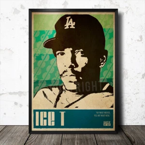 Póster de Arte Ice T Hip Hop Música Rap Tupac Shakur Biggie Pequeños Snoop Dogg NWA - Imagen 1 de 1