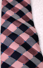 Charles Tyrwhitt, mens tie, square geometric pattern, pink and black
