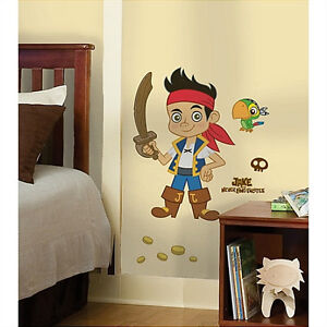 JAKE and the NEVERLAND PIRATES wall stickers MURAL 17 decals parrot Disney 32"