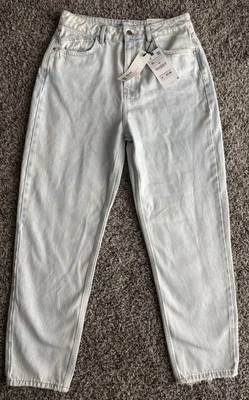 Jeans Zara Mom Fit para mujer talla 8 tiro alto ajustados denim azul lavado claro nuevos con etiquetas Foto 1 de 4