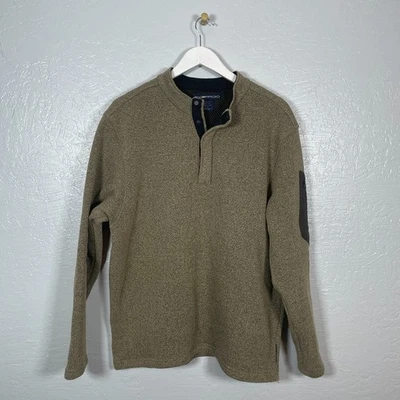 Exofficio Men L Tan Black Fleece 1/4 Snap Pullover Jacket Zip Pocket Gorpcore - Image 1 of 4